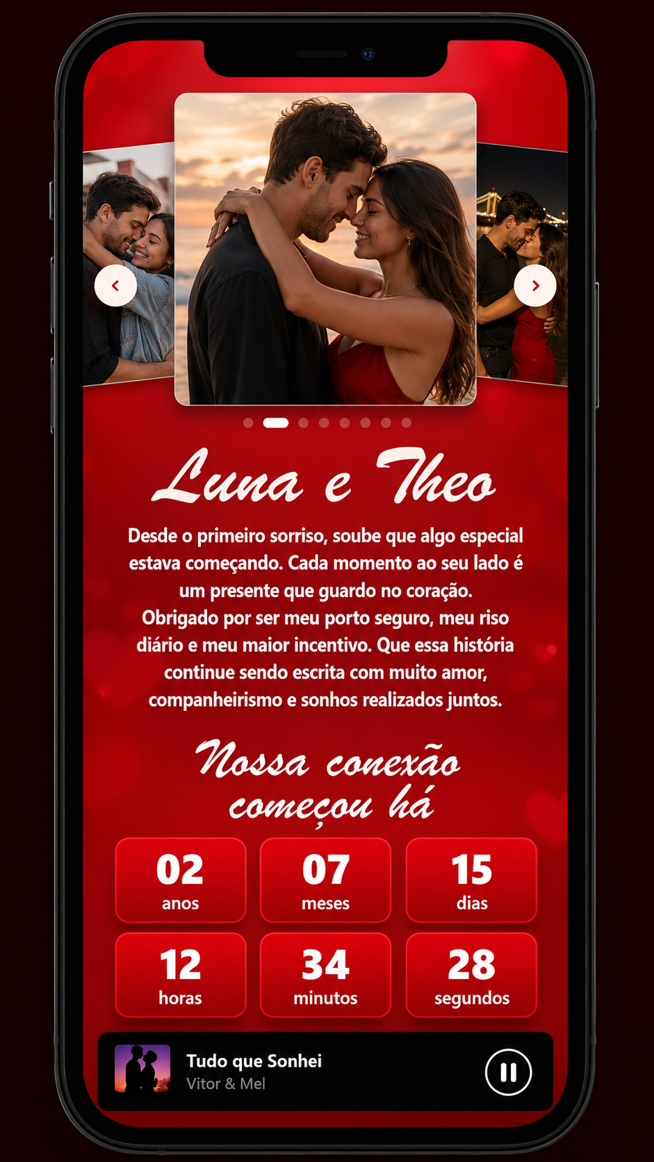 Exemplo real da página Evento especial